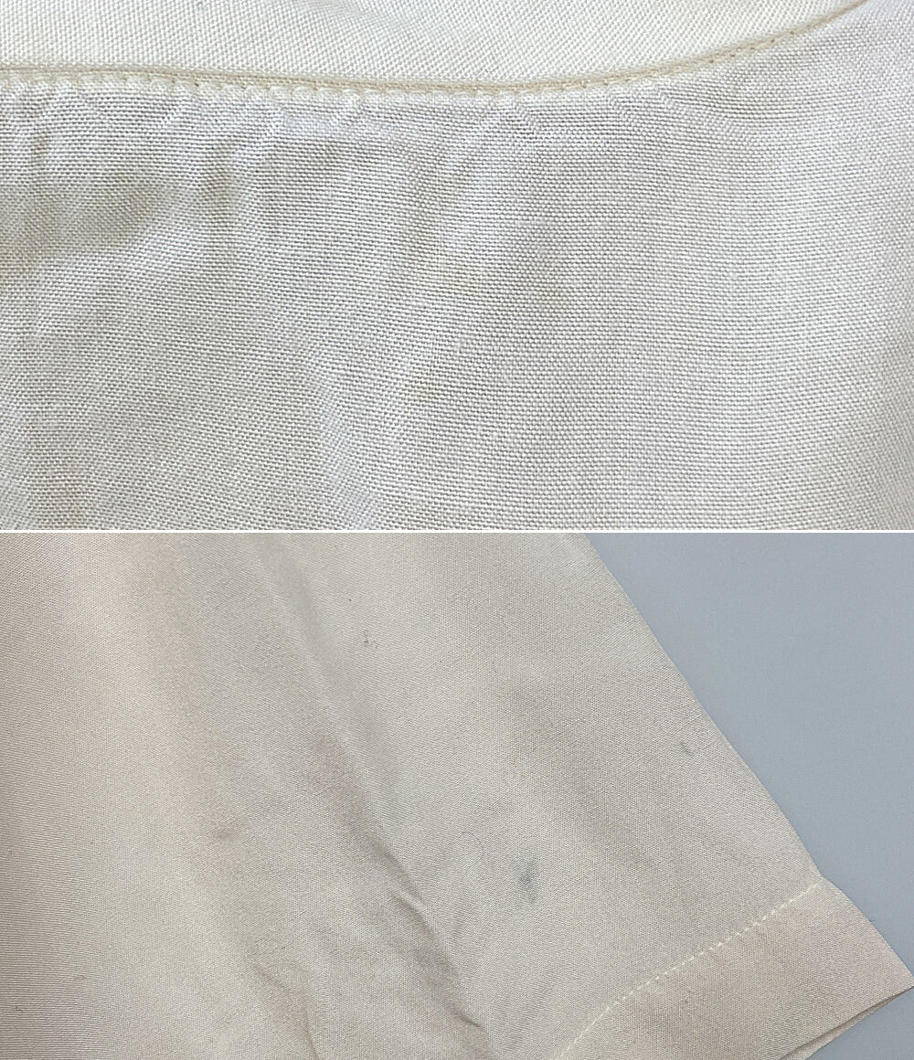 ISSEY MIYAKE MEN 開襟シャツ 筆タグ 半袖 ロゴプリント 80s LG11598 メンズ SIZE M イッセイミヤケ メン
