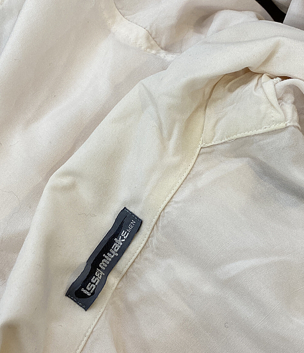 ISSEY MIYAKE MEN 開襟シャツ 筆タグ 半袖 ロゴプリント 80s LG11598 メンズ SIZE M イッセイミヤケ メン