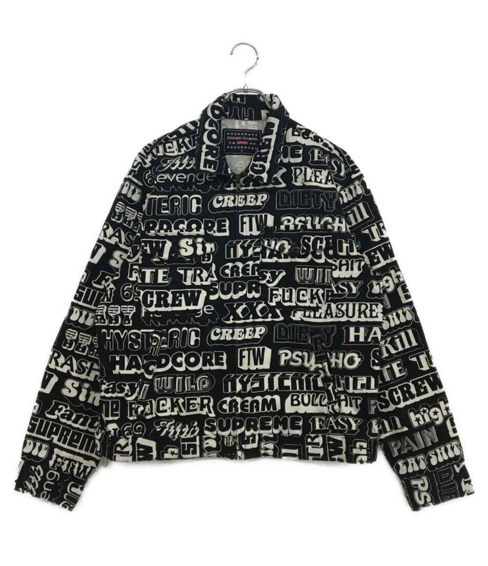 Supreme × HYSTERIC GLAMOUR ヒステリックグラマー ワークジャケット テキスト メンズ SIZE M シュプリーム