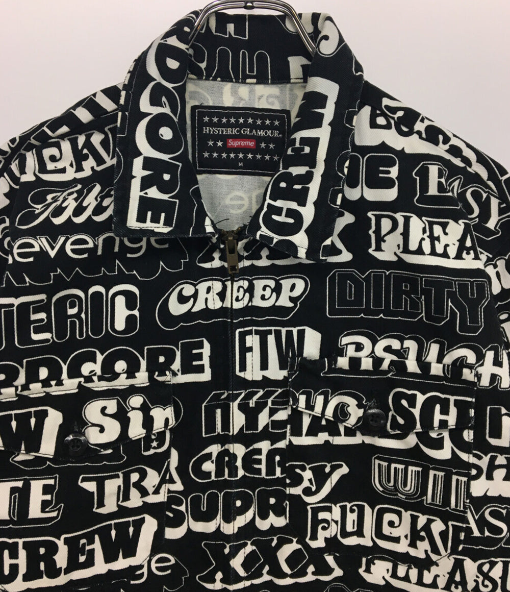 Supreme × HYSTERIC GLAMOUR ヒステリックグラマー ワークジャケット テキスト メンズ SIZE M シュプリーム