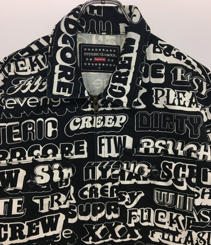 Supreme × HYSTERIC GLAMOUR ヒステリックグラマー ワークジャケット テキスト メンズ SIZE M シュプリーム