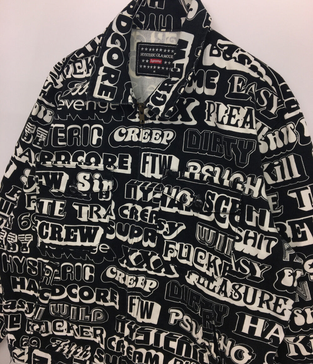 Supreme × HYSTERIC GLAMOUR ヒステリックグラマー ワークジャケット テキスト メンズ SIZE M シュプリーム