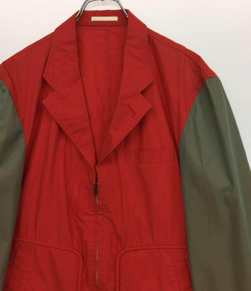 COMME des GARCONS HOMME 97AW ジップジャケット 袖切替 レッド HJ-02015 メンズ SIZE M コムデギャルソンオム