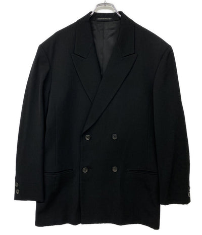 YOHJI YAMAMOTO POUR HOMME 80s 丸ロゴ ウールダブルテーラードジャケット メンズ SIZE S ヨウジヤマモトプールオム