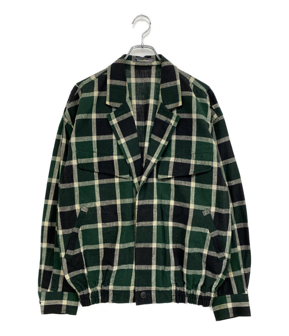 ISSEY MIYAKE MEN ジャケット 筆タグ チェック グリーン 80s LG31986 メンズ SIZE M イッセイミヤケ メン