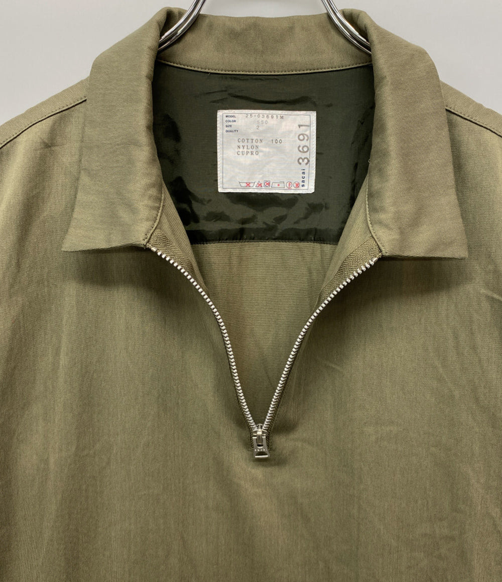 sacai 半袖Ｔシャツ ハーフジップポロシャツ カーキ 25-03691M メンズ SIZE 2 サカイ