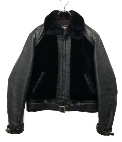 HARLEY DAVIDSON グリズリージャケット 牛革 羊毛皮 ブラック メンズ SIZE M ハーレーダビッドソン