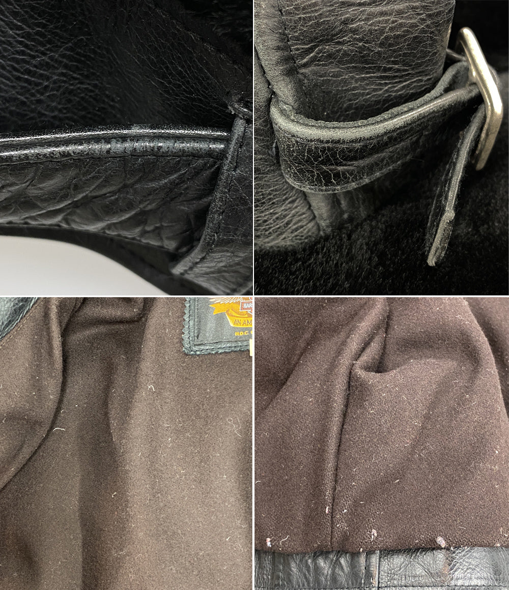 HARLEY DAVIDSON グリズリージャケット 牛革 羊毛皮 ブラック メンズ SIZE M ハーレーダビッドソン