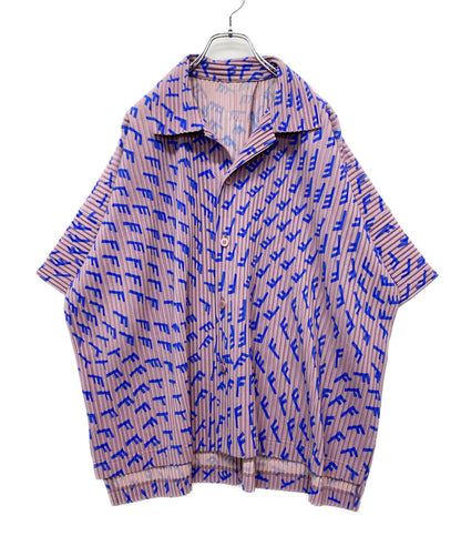 HOMME PLISSE ISSEY MIYAKE 半袖シャツ WIND SPEED プリーツシャツ 総柄 メンズ SIZE 2 オム プリッセ イッセイミヤケ
