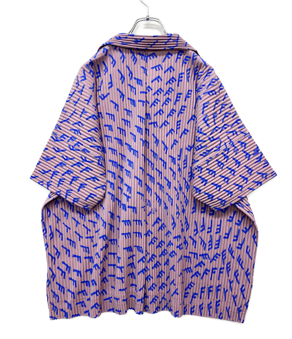 HOMME PLISSE ISSEY MIYAKE 半袖シャツ WIND SPEED プリーツシャツ 総柄 メンズ SIZE 2 オム プリッセ イッセイミヤケ