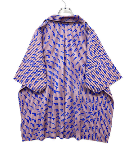 HOMME PLISSE ISSEY MIYAKE 半袖シャツ WIND SPEED プリーツシャツ 総柄 メンズ SIZE 2 オム プリッセ イッセイミヤケ