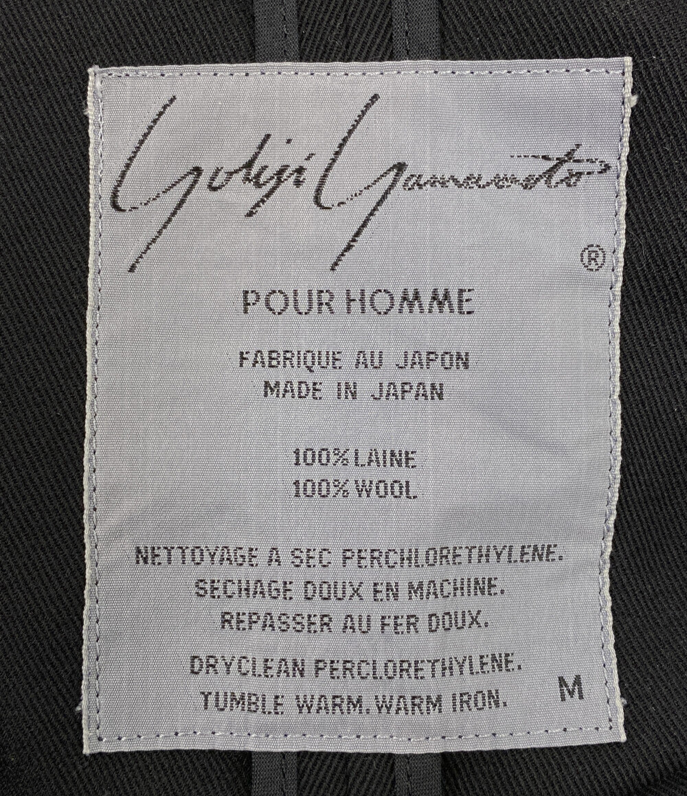 YOHJI YAMAMOTO POUR HOMME アーカイブ ポンチョコート 80s 丸ロゴ ウールギャバ メンズ SIZE M ヨウジヤマモトプールオム