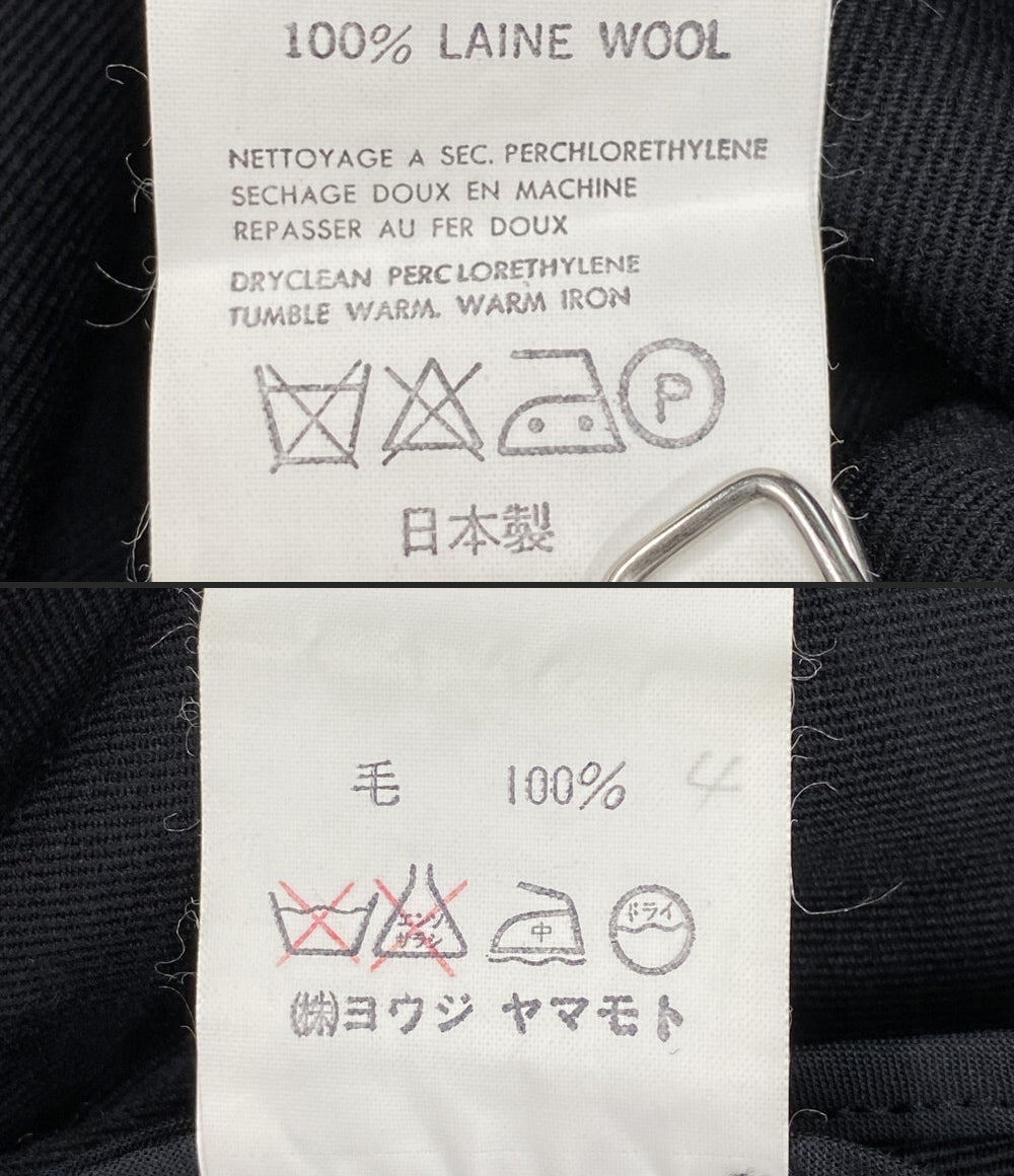 YOHJI YAMAMOTO POUR HOMME アーカイブ ポンチョコート 80s 丸ロゴ ウールギャバ メンズ SIZE M ヨウジヤマモトプールオム