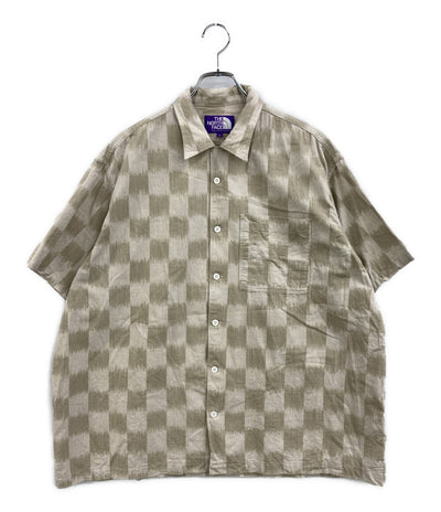 THE NORTH FACE PURPLE LABEL 半袖シャツ Open Collar Checkerboard Field S S Shirt メンズ SIZE L ザノースフェイスパープルレーベル