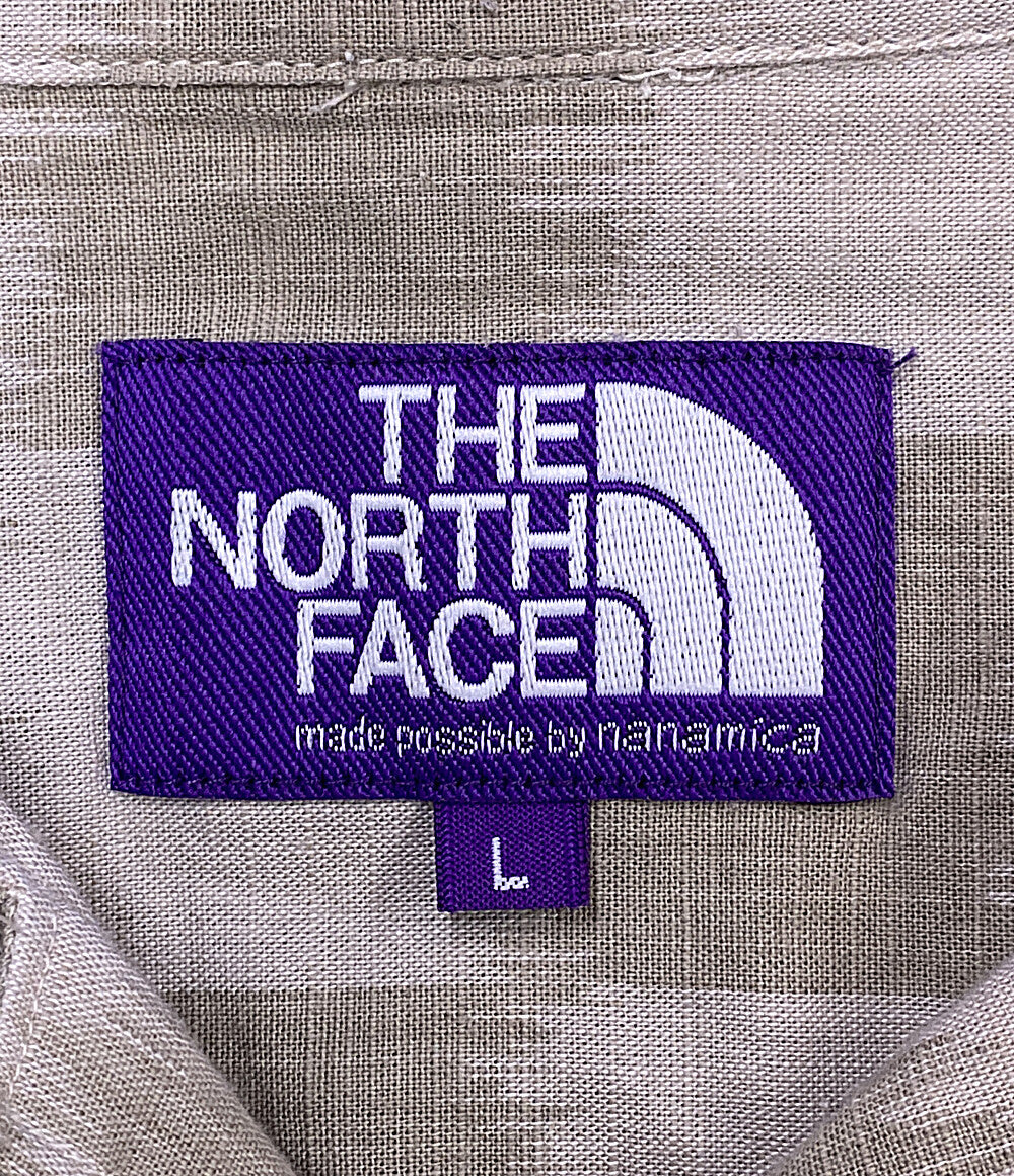 THE NORTH FACE PURPLE LABEL 半袖シャツ Open Collar Checkerboard Field S S Shirt メンズ SIZE L ザノースフェイスパープルレーベル