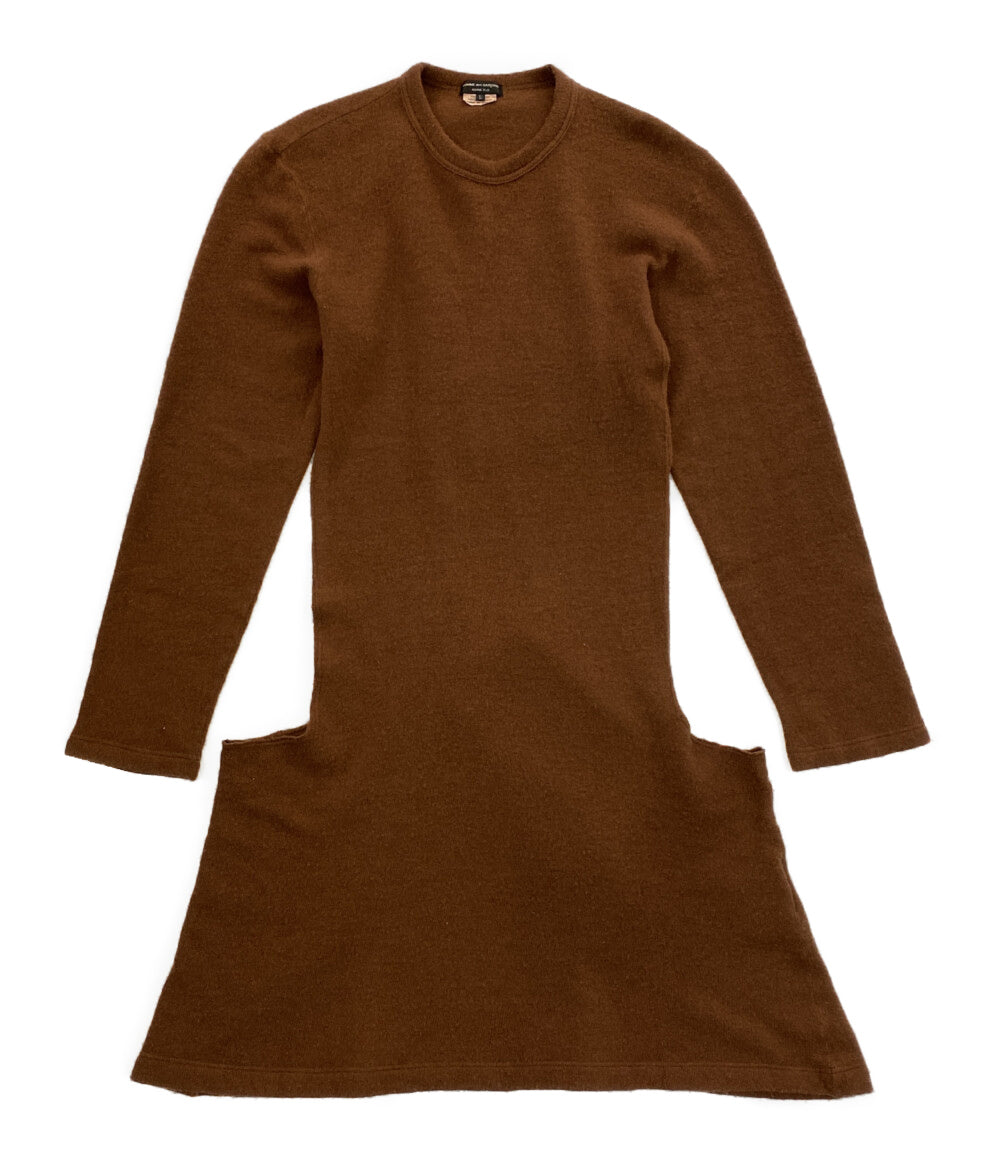 COMME des GARCONS HOMME PLUS ニット サイドスリット ブラウン 22aw PJ-T008 メンズ SIZE L コムデギャルソンオムプリュス