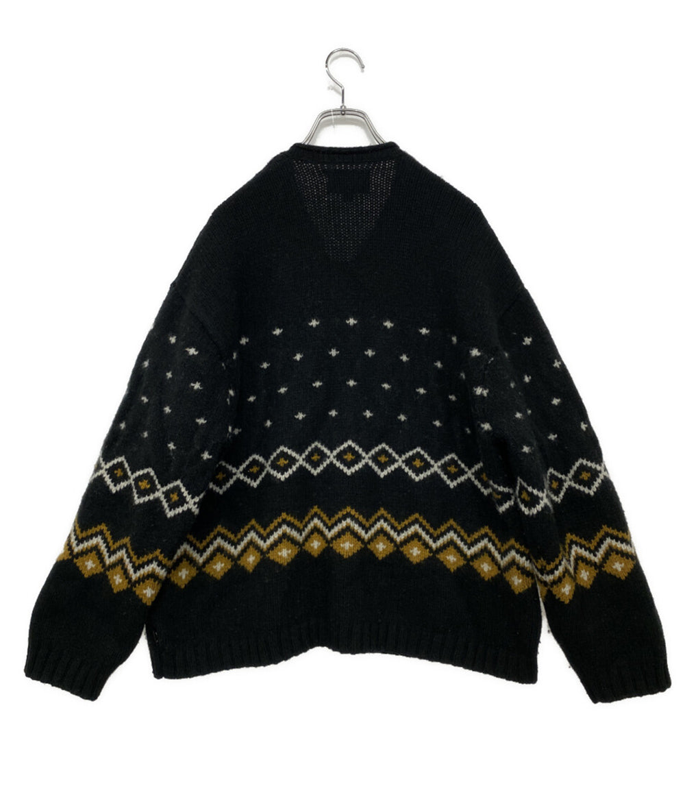 STUSSY ニット Roll V Neck Fairisle Sweater メンズ SIZE L ステューシー