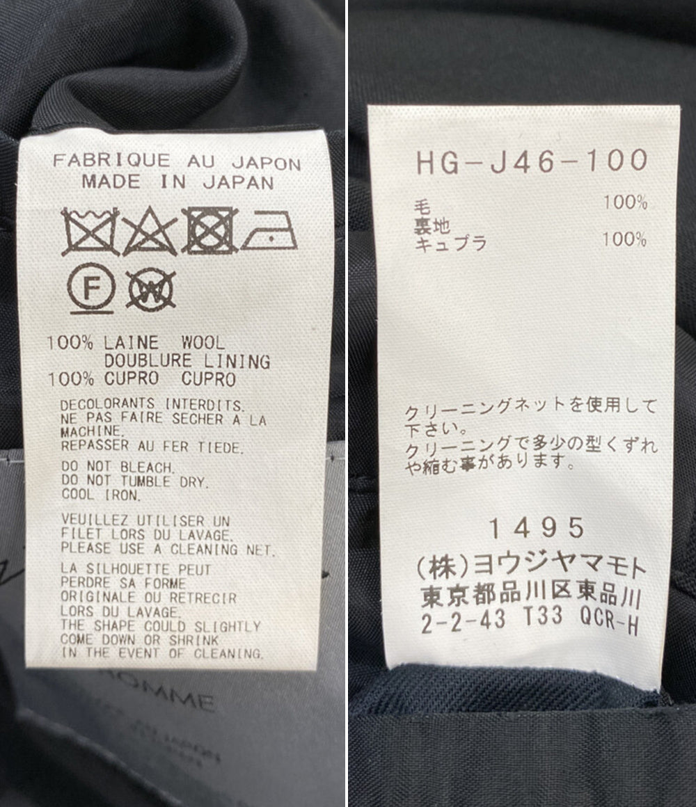 YOHJI YAMAMOTO POUR HOMME テーラードジャケット 箱ポケットJKT背ヌキ メンズ SIZE 3 ヨウジヤマモトプールオム