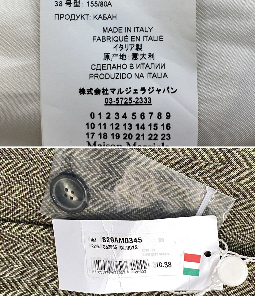 Maison Margiela コート ツートーンウールコート 転写ヘリンボーン 20SS レディース SIZE 38 メゾンマルジェラ