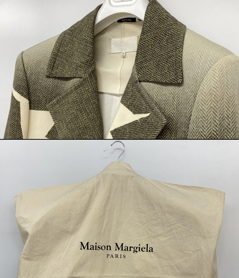Maison Margiela コート ツートーンウールコート 転写ヘリンボーン 20SS レディース SIZE 38 メゾンマルジェラ
