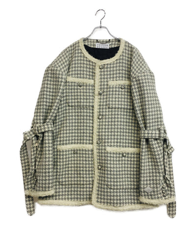 美品 PASSION DESIRE パッションデザイア ノーカラーコート ツイード ボンデージ PD23AJ03 メンズ SIZE 4