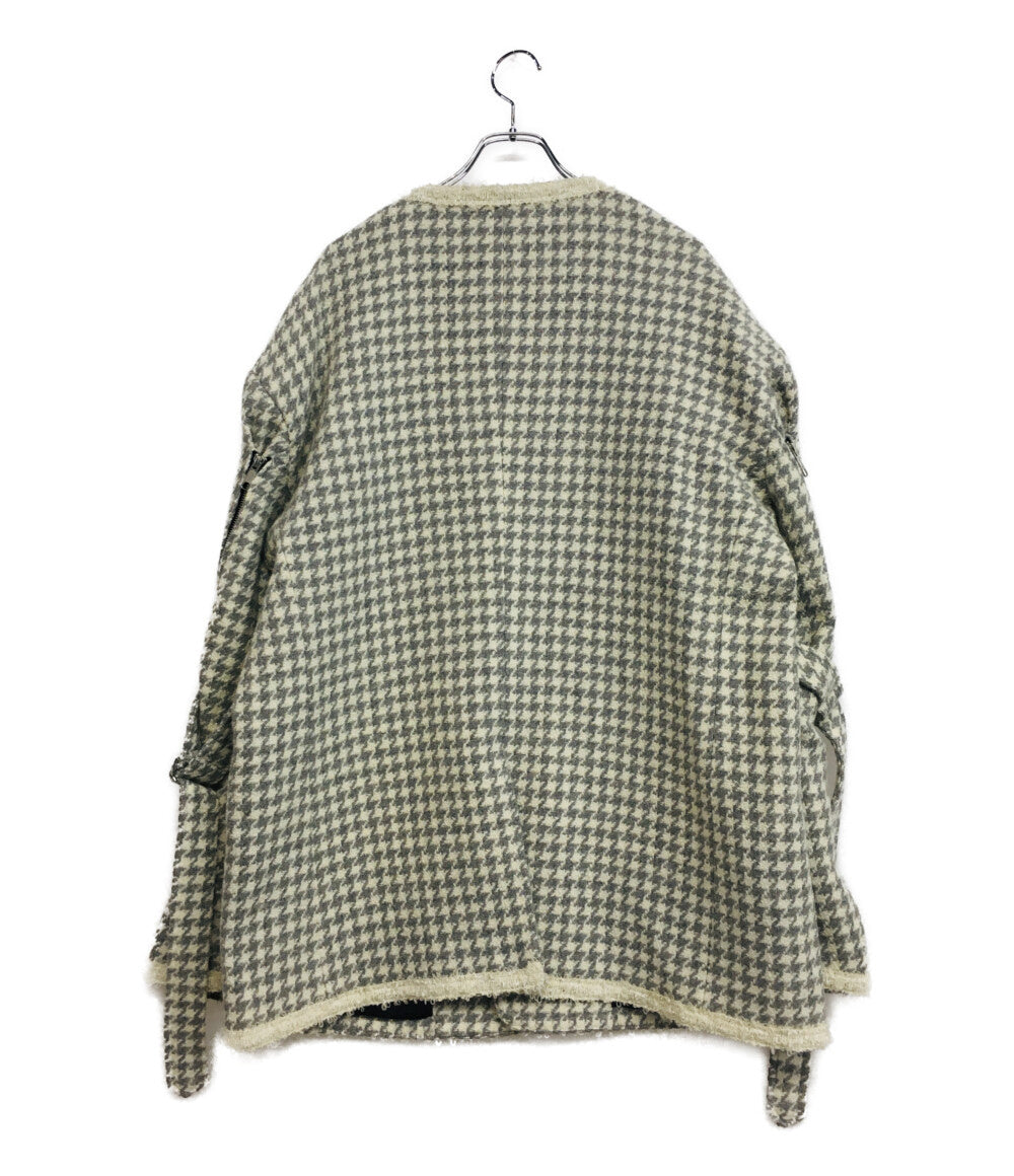 美品 PASSION DESIRE パッションデザイア ノーカラーコート ツイード ボンデージ PD23AJ03 メンズ SIZE 4
