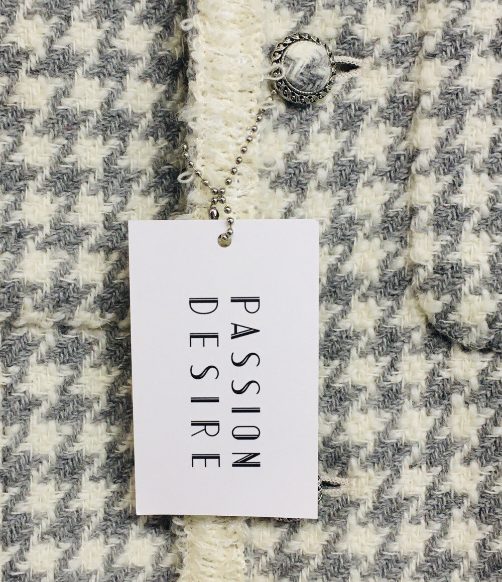 美品 PASSION DESIRE パッションデザイア ノーカラーコート ツイード ボンデージ PD23AJ03 メンズ SIZE 4
