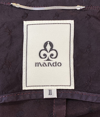 mando テーラードジャケット GARMENT DYE PAISLEY JACKET ボルドー 24AW メンズ SIZE 2 マンド