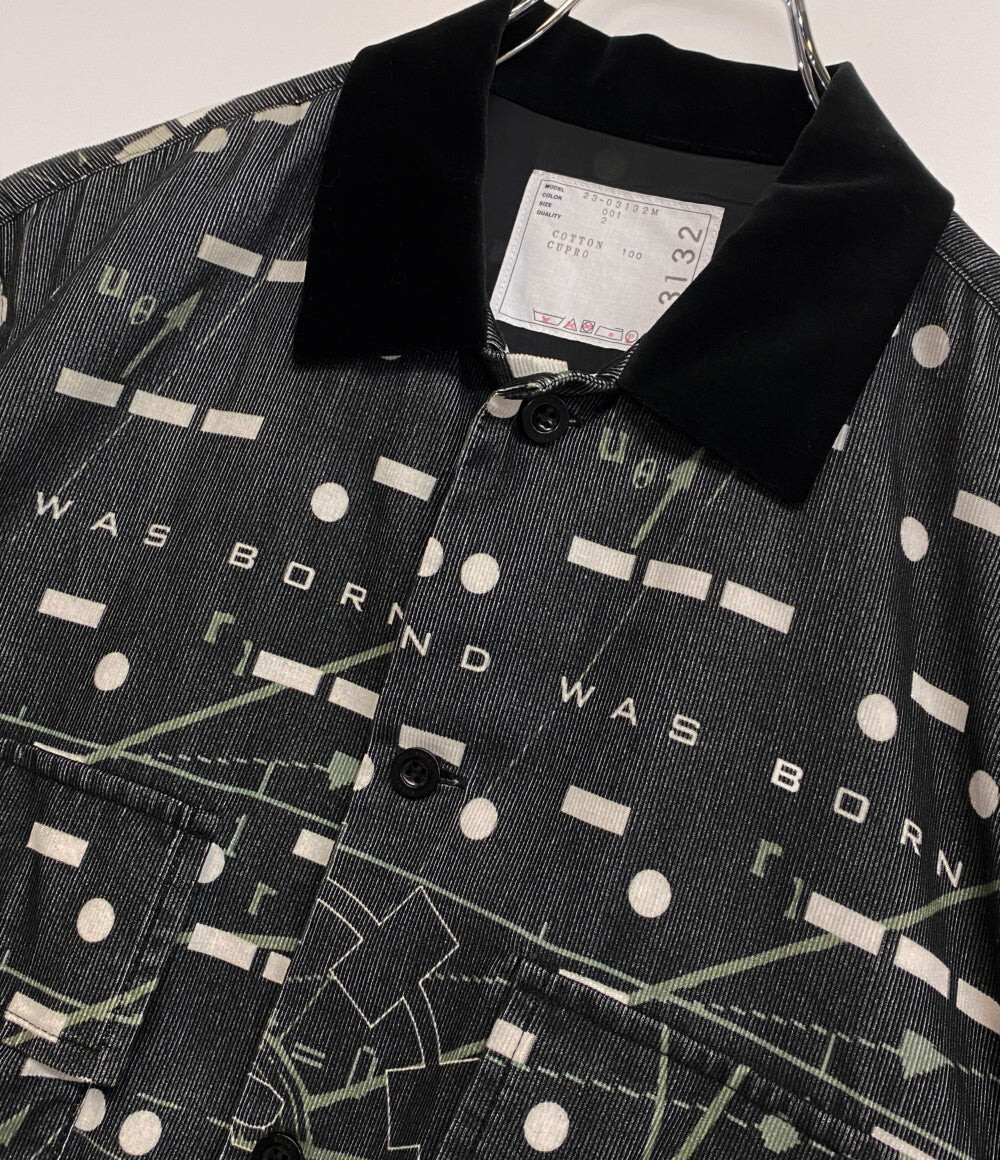 sacai インターステラー コラボ ジオメトリックパターンシャツ 23AW 23-03132M メンズ SIZE 1 サカイ