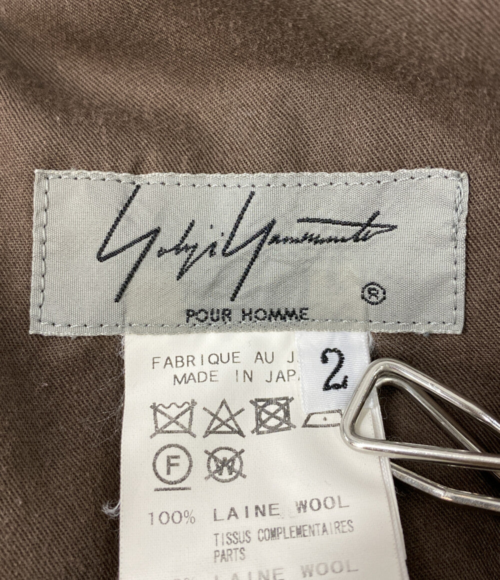 YOHJI YAMAMOTO POUR HOMME フラノデザインウールパンツ 17AW HK-P45-148 メンズ SIZE 2 ヨウジヤマモトプールオム