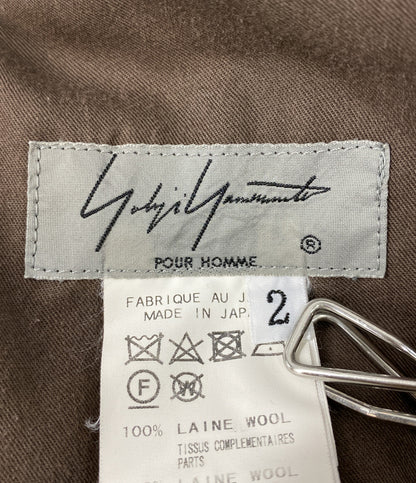 YOHJI YAMAMOTO POUR HOMME フラノデザインウールパンツ 17AW HK-P45-148 メンズ SIZE 2 ヨウジヤマモトプールオム