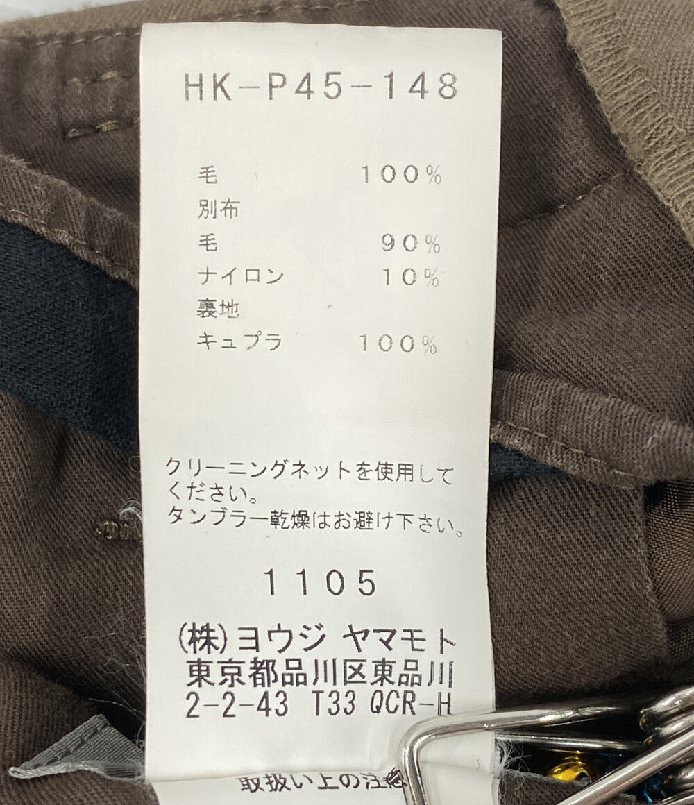 YOHJI YAMAMOTO POUR HOMME フラノデザインウールパンツ 17AW HK-P45-148 メンズ SIZE 2 ヨウジヤマモトプールオム