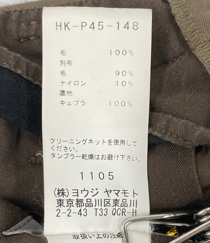 YOHJI YAMAMOTO POUR HOMME フラノデザインウールパンツ 17AW HK-P45-148 メンズ SIZE 2 ヨウジヤマモトプールオム