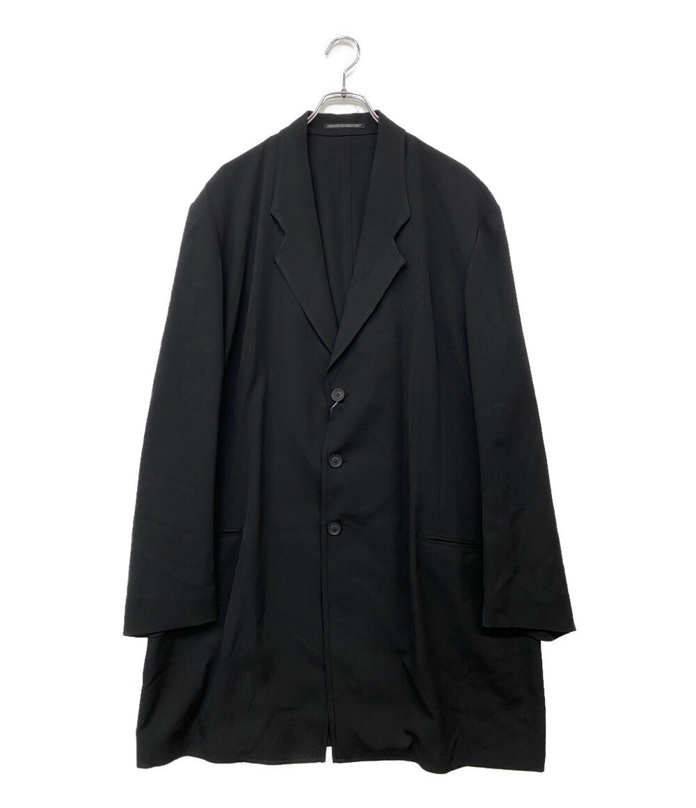 美品 YOHJI YAMAMOTO POUR HOMME テーラードジャケット WOOL GABARDINE ASYMMETRY LAPEL JACKET 25SS HP-J07-100 メンズ SIZE 3 ヨウジヤマモトプールオム