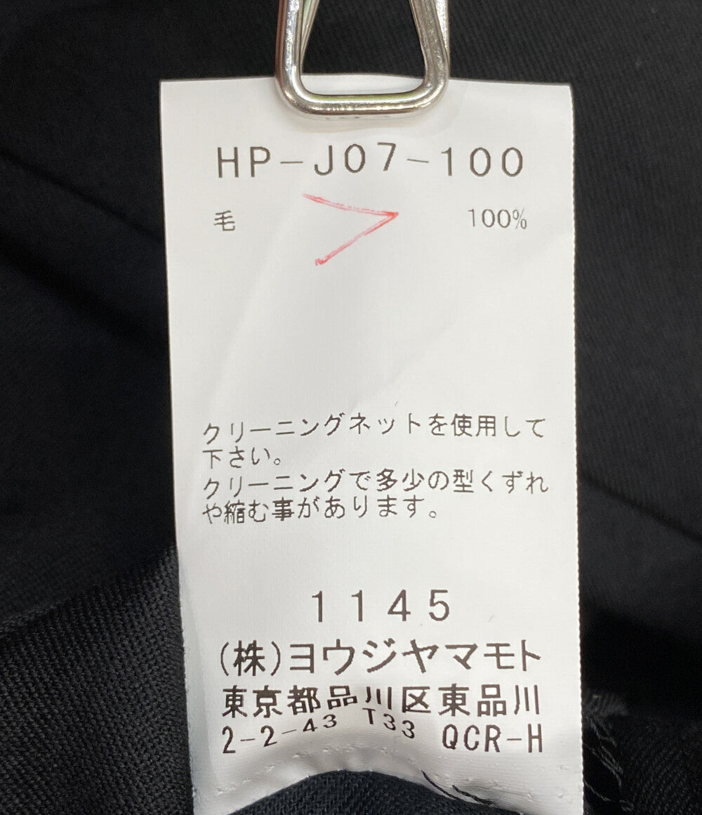 美品 YOHJI YAMAMOTO POUR HOMME テーラードジャケット WOOL GABARDINE ASYMMETRY LAPEL JACKET 25SS HP-J07-100 メンズ SIZE 3 ヨウジヤマモトプールオム