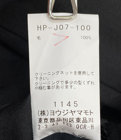 美品 YOHJI YAMAMOTO POUR HOMME テーラードジャケット WOOL GABARDINE ASYMMETRY LAPEL JACKET 25SS HP-J07-100 メンズ SIZE 3 ヨウジヤマモトプールオム
