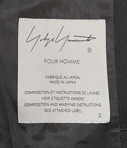 YOHJI YAMAMOTO POUR HOMME テーラードジャケット ウールギャバジン 25SS HP-J21-100 メンズ SIZE 2 ヨウジヤマモトプールオム