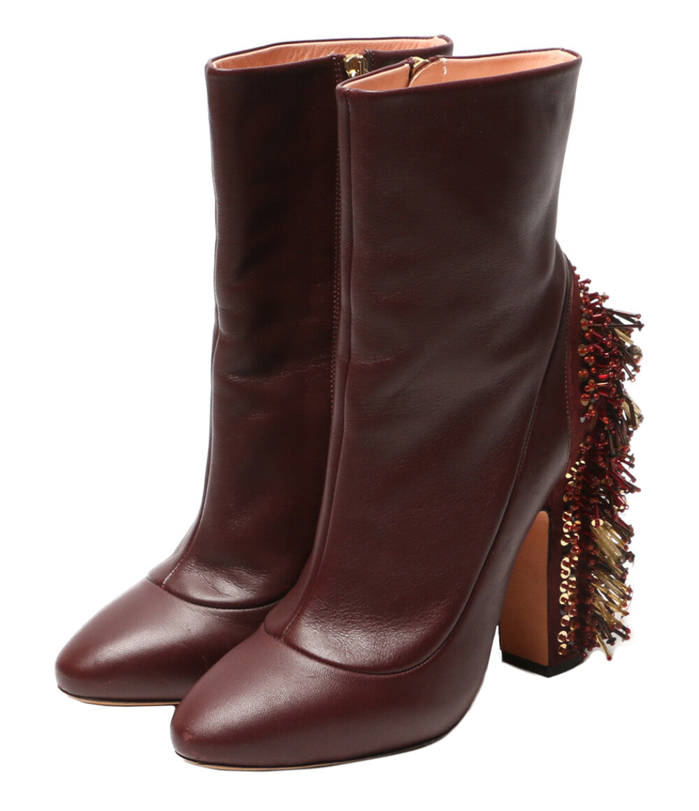 ROCHAS ヒール装飾サイドジップブーツ レディース SIZE 38.5 ロシャス