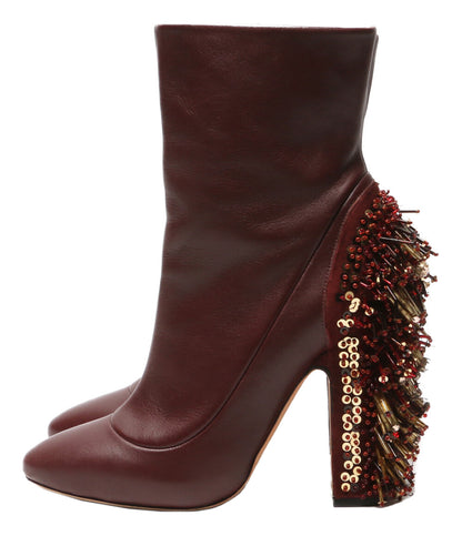 ROCHAS ヒール装飾サイドジップブーツ レディース SIZE 38.5 ロシャス