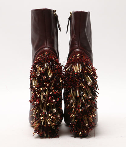 ROCHAS ヒール装飾サイドジップブーツ レディース SIZE 38.5 ロシャス