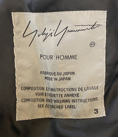 YOHJI YAMAMOTO POUR HOMME ウールギャバジンナポレオンコート 19AW HC-J31-100 メンズ SIZE 3 ヨウジヤマモトプールオム