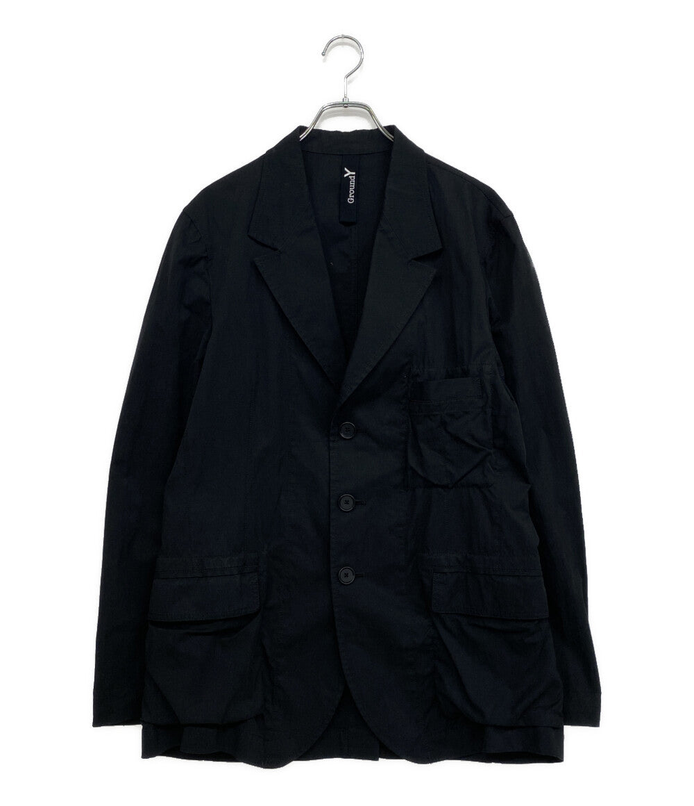 GROUND Y テーラードジャケット COTTON NYLON OXFORD LONG JACKET 24AW GO-J12-813 メンズ SIZE 3 グラウンド ワイ