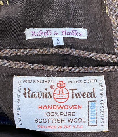 Rebuild by Needles x Harris Tweed ハリスツイード 再構築コート メンズ SIZE 2 リビルドバイニードルス