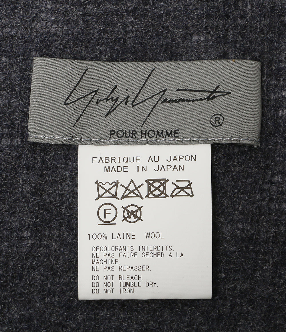 YOHJI YAMAMOTO POUR HOMME 斜めストライプ ウールマフラー 24AW H0-L01-167 メンズ ヨウジヤマモトプールオム