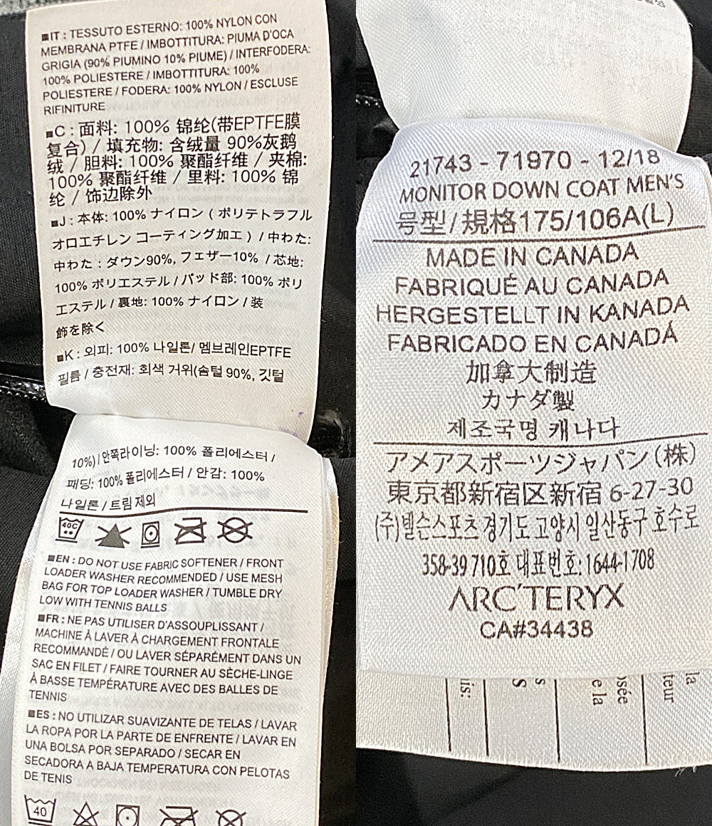 ARC'TERYX ダウンコート フード モニター TW メンズ SIZE L アークテリクス