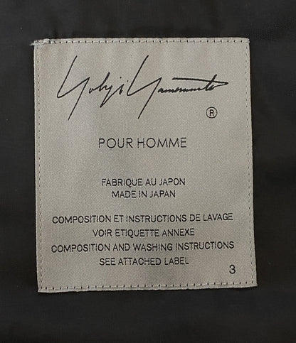美品 YOHJI YAMAMOTO POUR HOMME ロングジャケット ARMY GABARDINE ZIPPER LONG JACKET 25W HM-J15-101 メンズ SIZE 3 ヨウジヤマモトプールオム