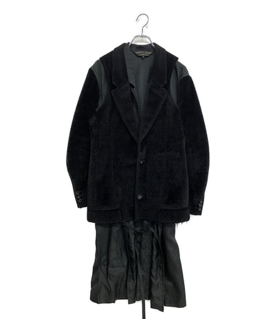 COMME des GARCONS HOMME PLUS ジャケット レイヤード フェイクファー 切替 19AW PD-J039 メンズ SIZE XS コムデギャルソンオムプリュス