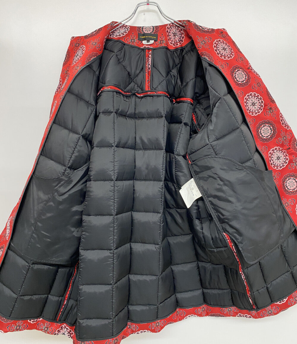 COMME des GARCONS 総柄中綿コート 25SS GO-J034 レディース SIZE L コムデギャルソン