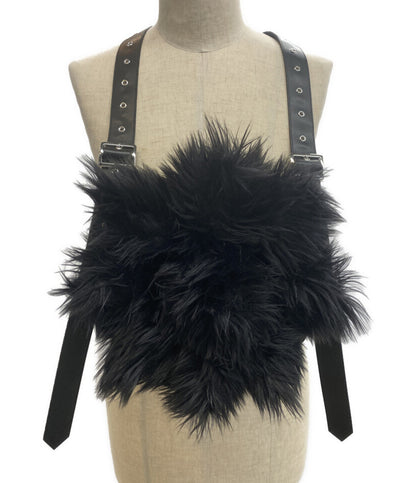 美品 noir kei ninomiya フェイクレザーハーネス ファー 3P-V011 25AW レディース SIZE S ノワールケイニノミヤ