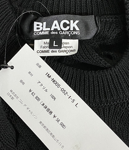 美品 BLACK COMME des GARCONS 格子柄メッシュニット 24ss 1M-N005 メンズ SIZE L ブラックコムデギャルソン